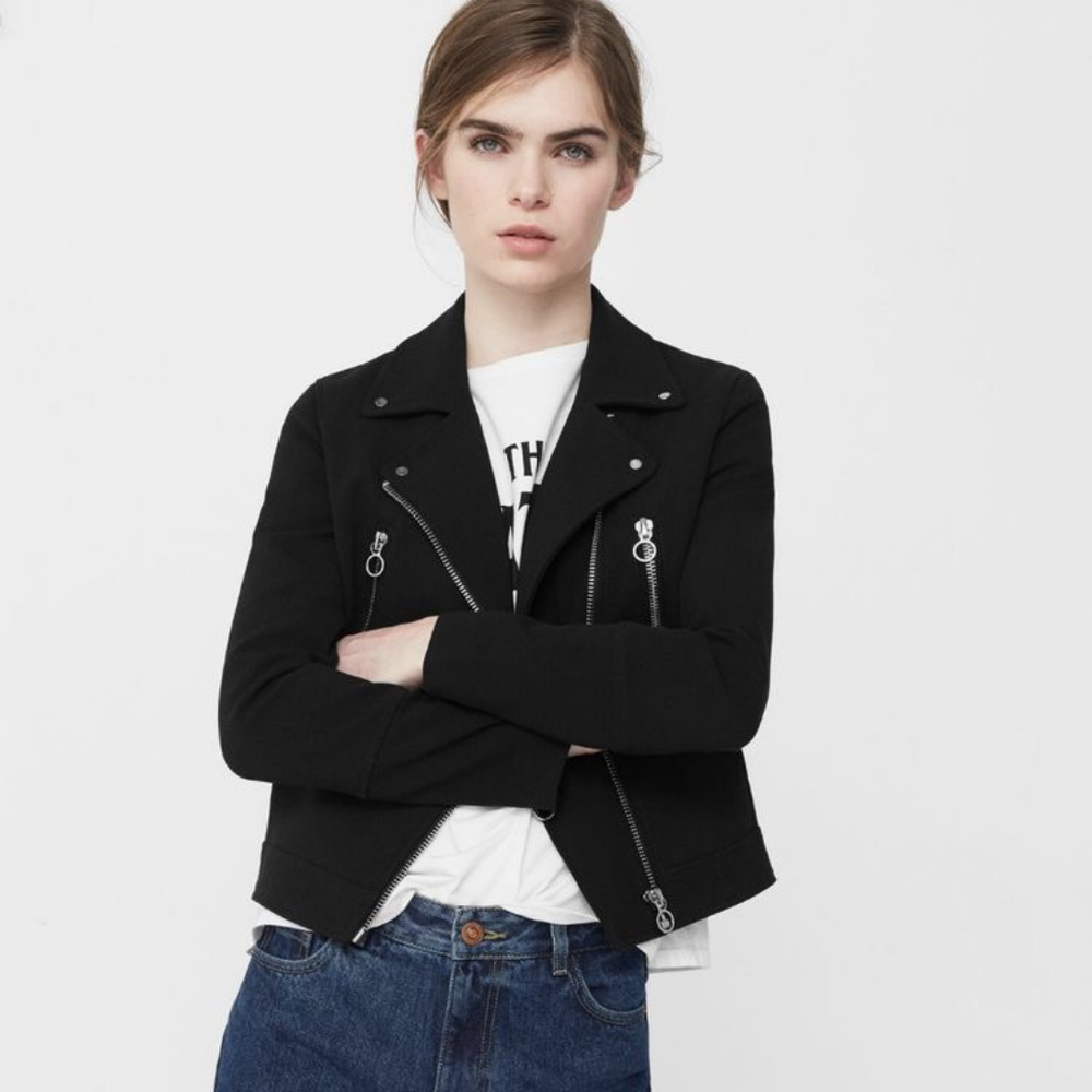 Mango Nancy Zipped Biker Jacket Gem